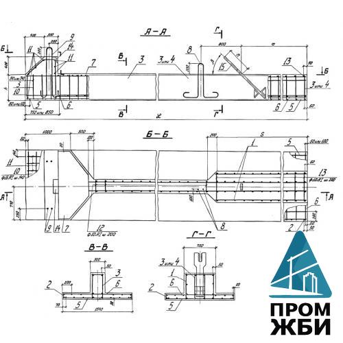 Плита фундаментная для монтажа в воду собранными блоками 1 ФПБ 70.50