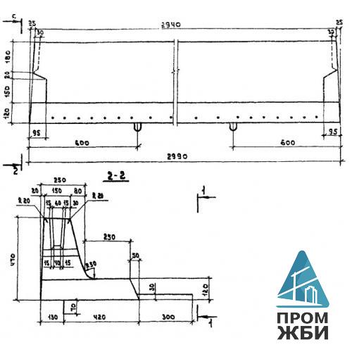 Бетонный блок ББ1 УКС-4454-3-КЖ.И-ББ1 и ББ2 по чертежам 