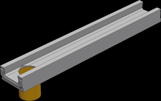 Бетонный лоток BGF h80, DN100, C250 мелкосидящий c водосливом