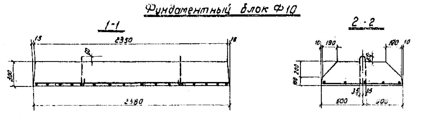 Фундаментный блок Ф10