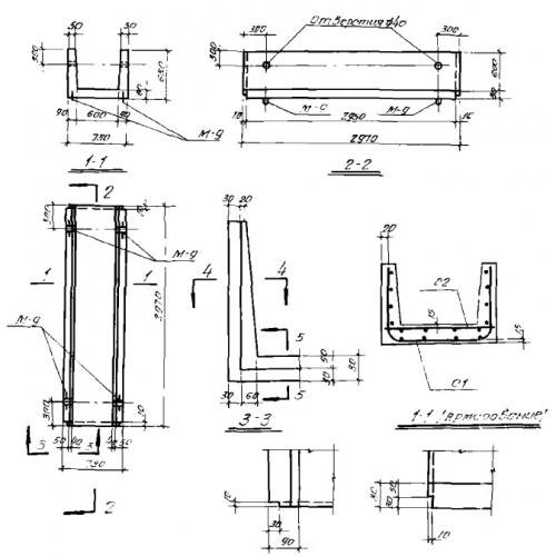 Лоток железобетонный Л 3-4 Серия ИС-01-04 Выпуск 2