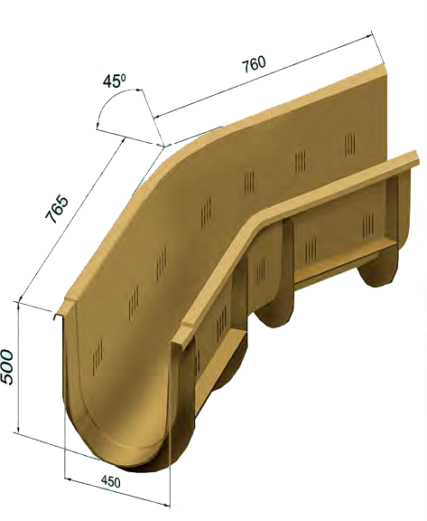 Композитный дренажный лоток поворотный ЛАД.0203.000