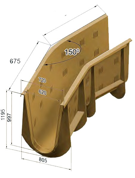 Композитный дренажный лоток поворотный ЛАД.0301.000-30