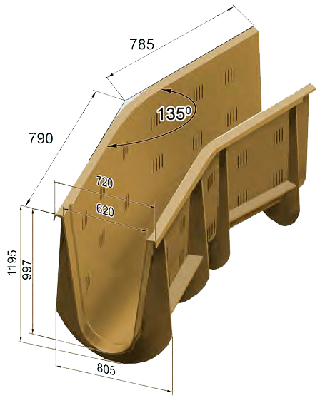 Композитный дренажный лоток поворотный ЛАД.0301.000-45