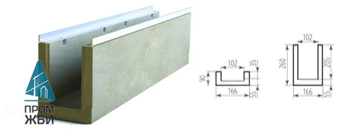 Лоток кабельный бетонный Optima 100№5/0