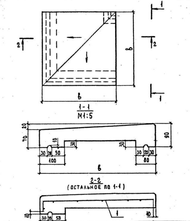 Плита парапетная ПП 5.5-т-2 Серия 1.238-1