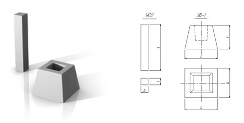 Стакан фундаментный железобетонный УБ-1 серия 3.407-102 выпуск 1